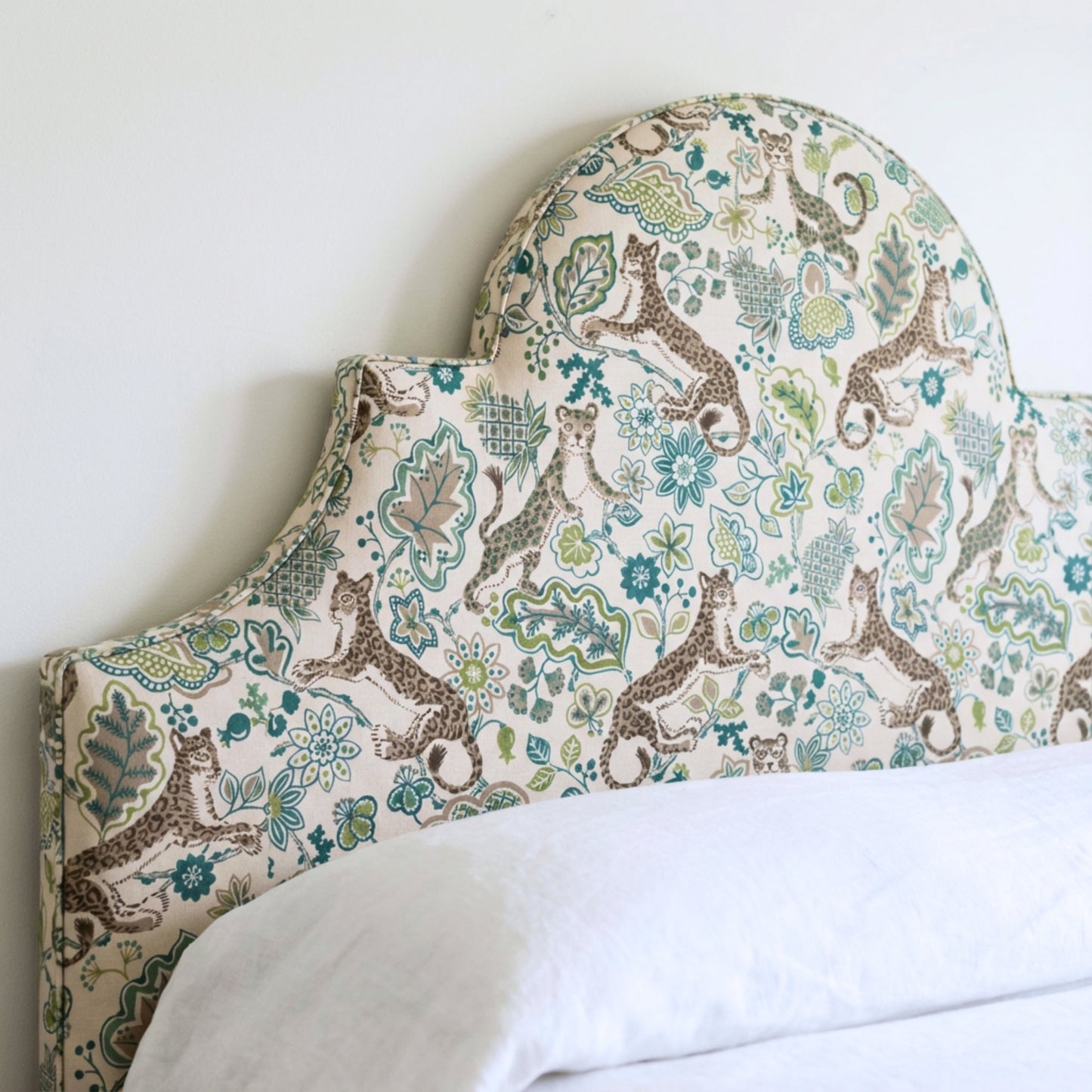 Green Leopard Floral Fabric by the Yard for Home Decor Sewing