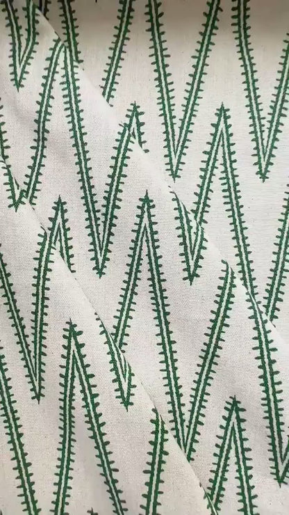 Green Stitch Pattern Cotton Fabric