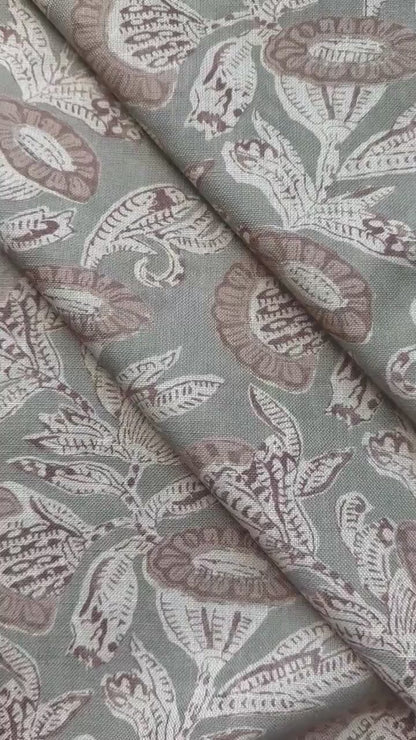 Sage Green Floral Cotton Fabric