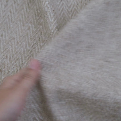 Cream Chevron Upholstery Fabric by the Yard- Textured Neutral Fabric for Home Decor