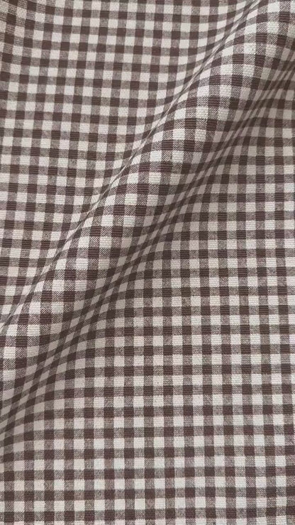 Warm Brown Gingham Check Fabric Rustic Look