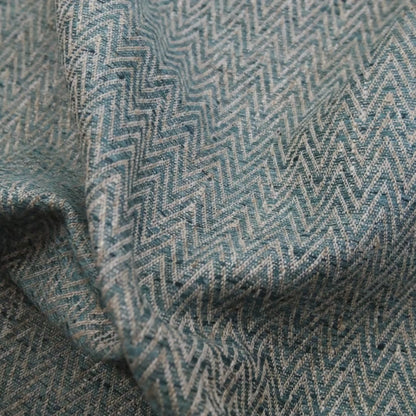 Emerald Green Herringbone Upholstery Fabric by Yard -Textured Zigzag Home Decor Textile