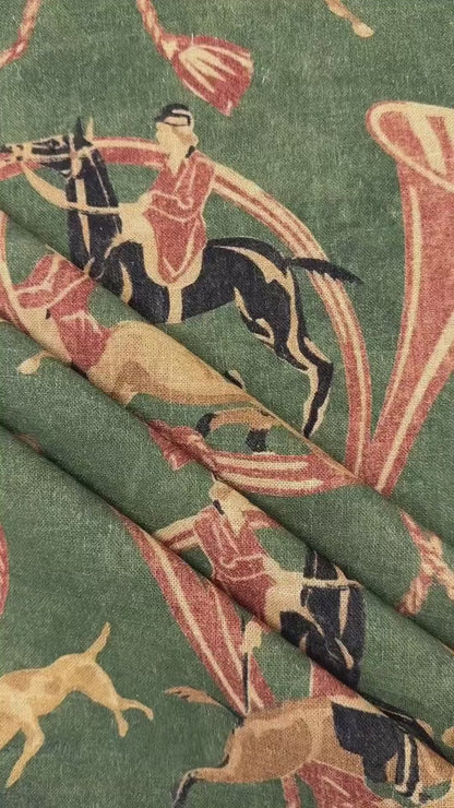 Green English Country Style Print Textile