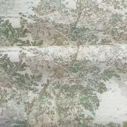 French Toile Fabric Scenic Landscape Print Duck Egg Blue