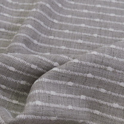 Agnes Graige Chunky Striped Upholstery Fabric- Modern Neutral Weave