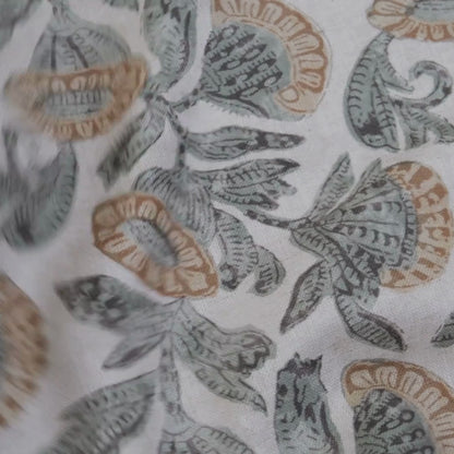 Muted Sage Large Floral Cotton Fabric – Oversized Botanical Print by the Yard