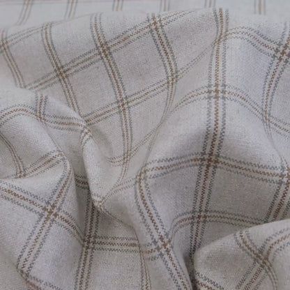 Windowpane Fabric by the Yard Beige