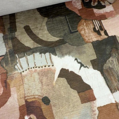 Pink Terracotta Abstract Print Fabric