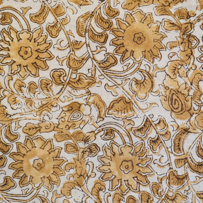 Sunvine Amber Gold Floral Print Fabric- French Country Home Decor