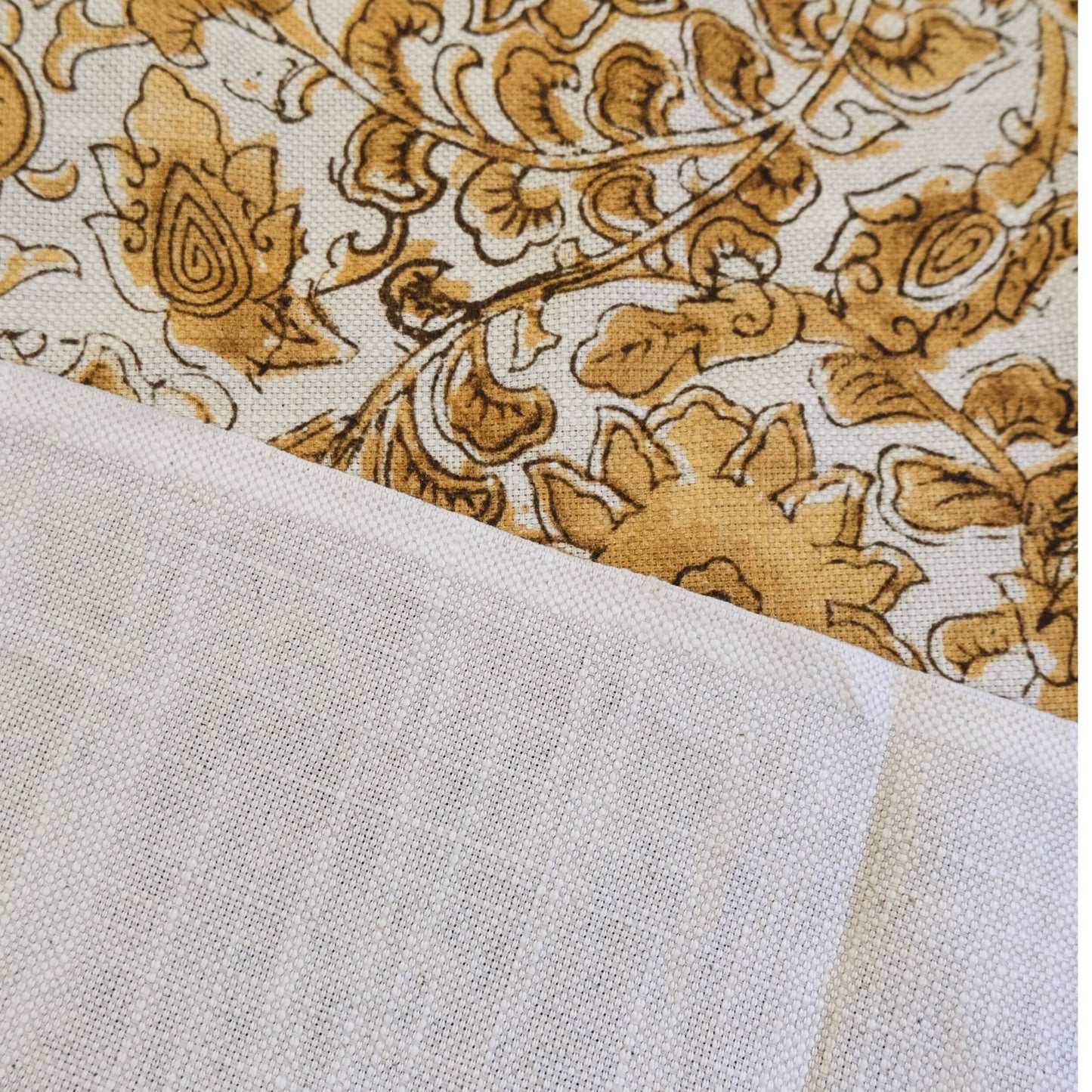 Sunvine Amber Gold Floral Print Fabric- French Country Home Decor